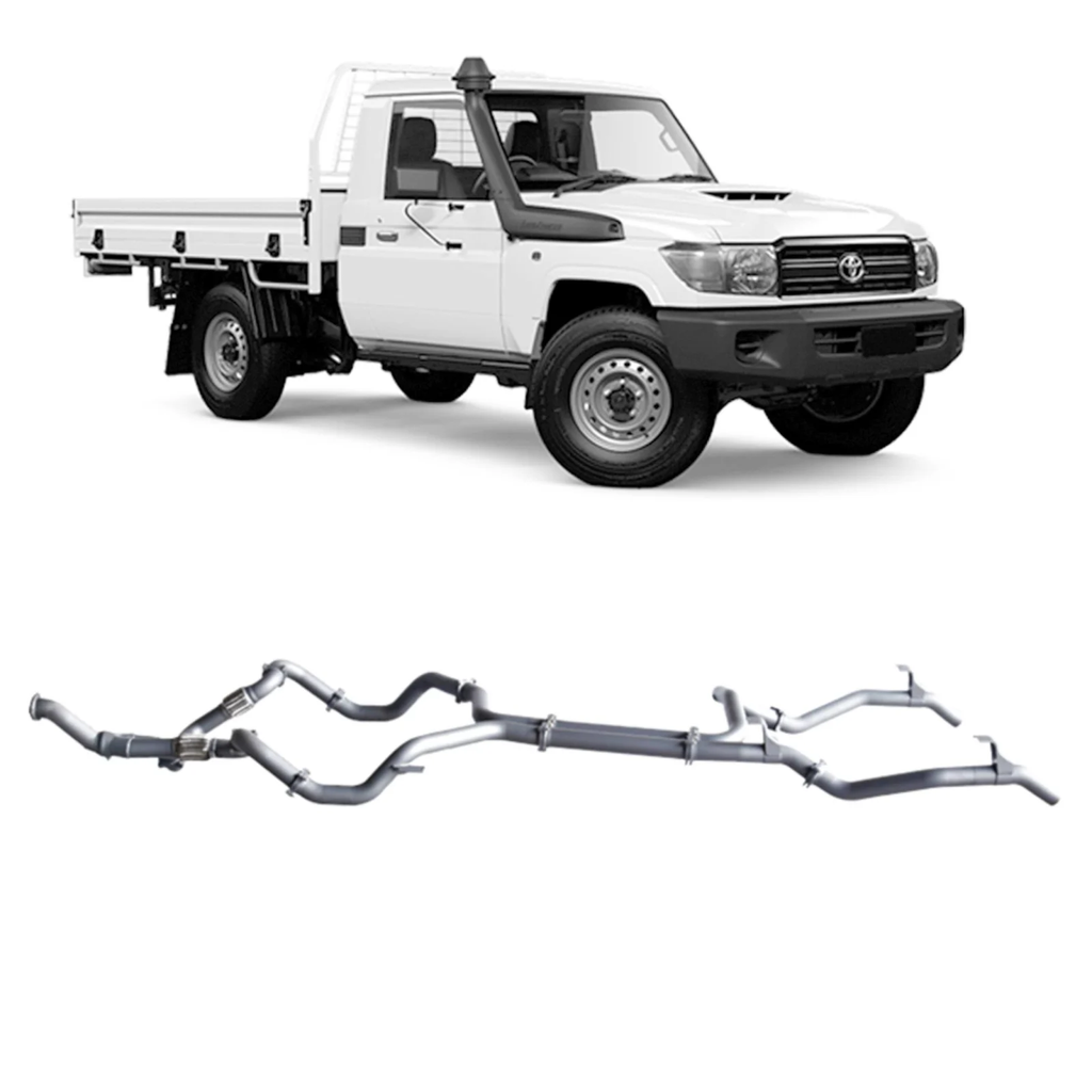 Redback - 4x4 Extreme Duty Twin Exhaust for Toyota Landcruiser 79 Seri ...