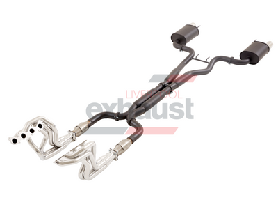 Ford Mustang GT FM Convertible 1 3/4" or 1 7/8" Headers, Twin 3" Full Exhaust System, Blue or Chrome/Black Ceramic Coated