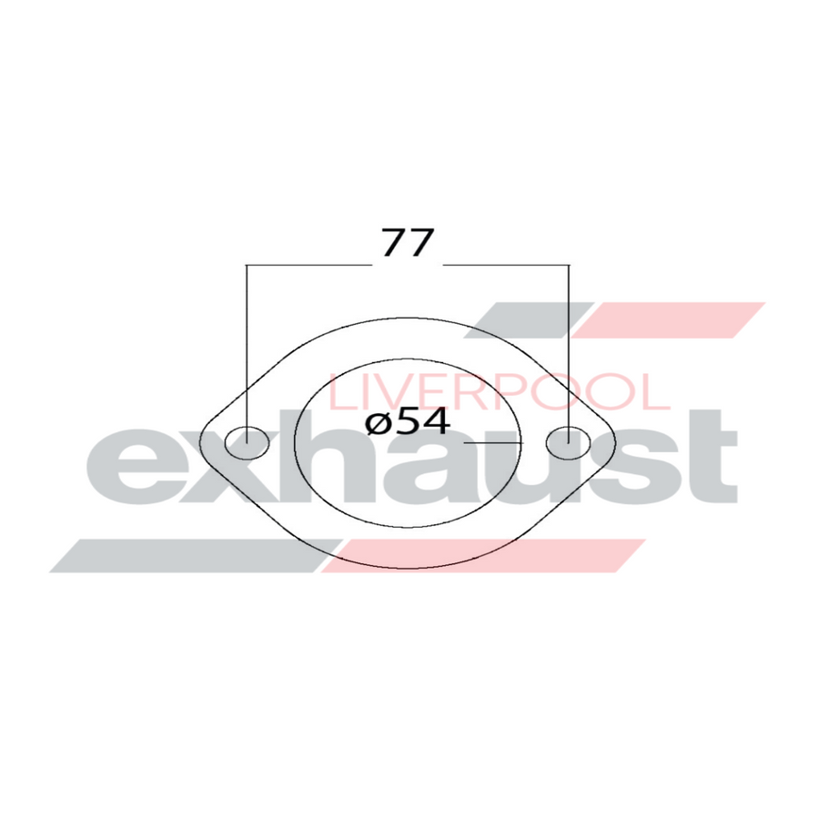 Hurricane - 2 Bolt Flange With 54mm Port Universal Gasket