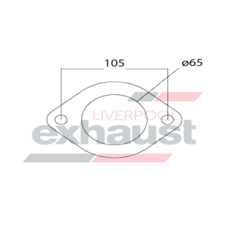 Hurricane - 2 Bolt Flange With 65mm Port Universal Gasket