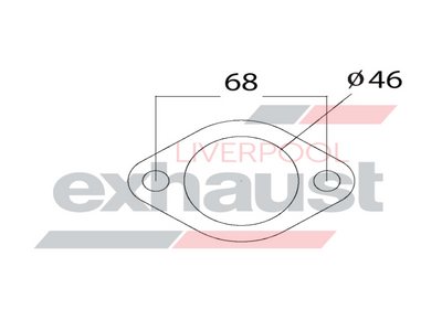 Hurricane - 2 Bolt Flange With 46mm Port Universal Gasket