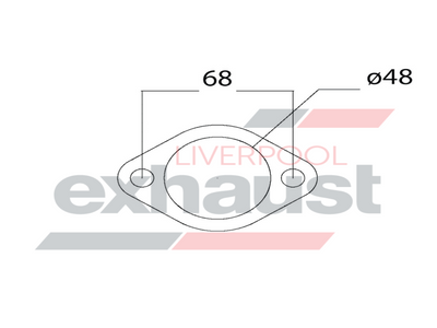 Hurricane - 2 Bolt Flange With 48mm Port Universal Gasket