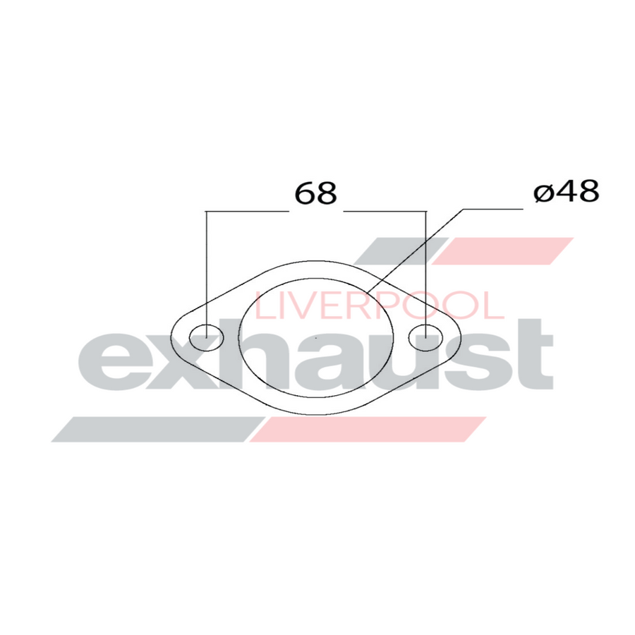 Hurricane - 2 Bolt Flange With 48mm Port Universal Gasket