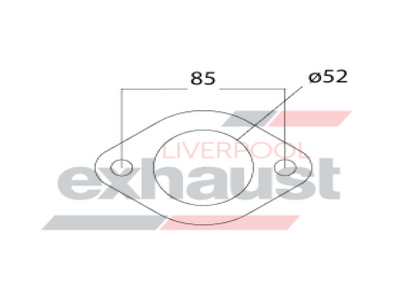 Hurricane - 2 Bolt Flange With 52mm Port Universal Gasket