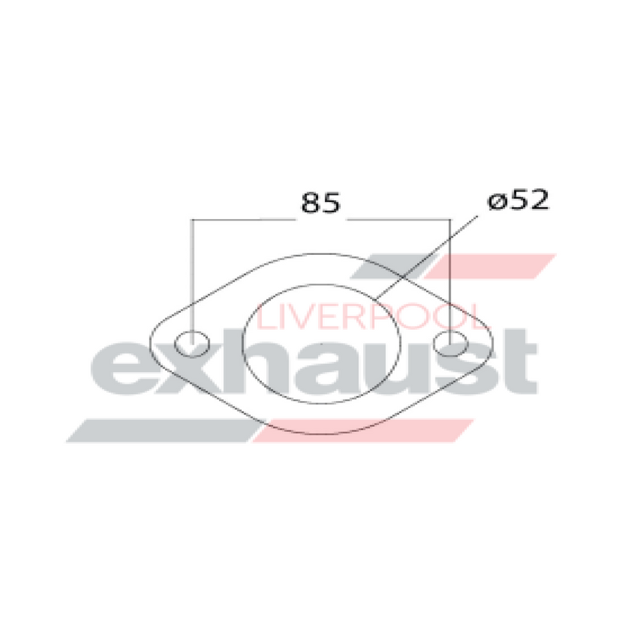 Hurricane - 2 Bolt Flange With 52mm Port Universal Gasket