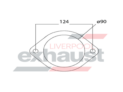 Hurricane - 2 Bolt Flange With 90mm Port Universal Gasket