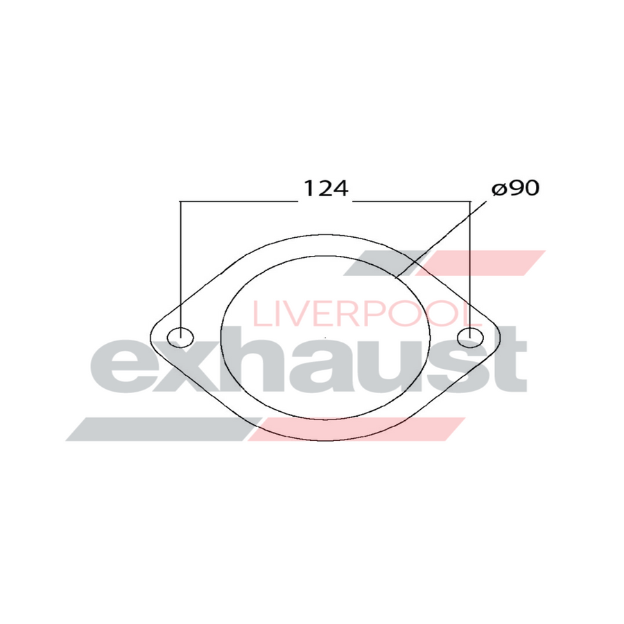 Hurricane - 2 Bolt Flange With 90mm Port Universal Gasket