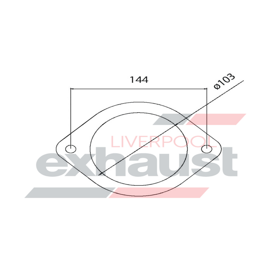 Hurricane - 2 Bolt Flange With 103mm Port Universal Gasket