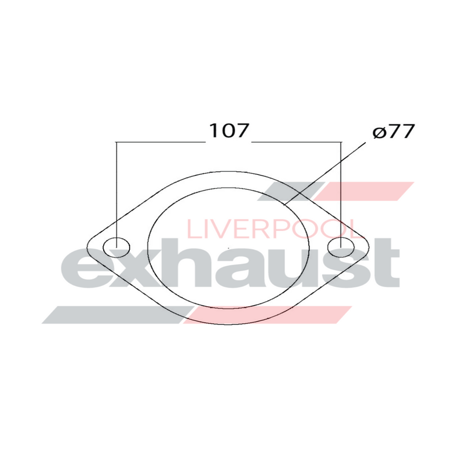 Hurricane - 2 Bolt Flange With 77mm Port Universal Gasket