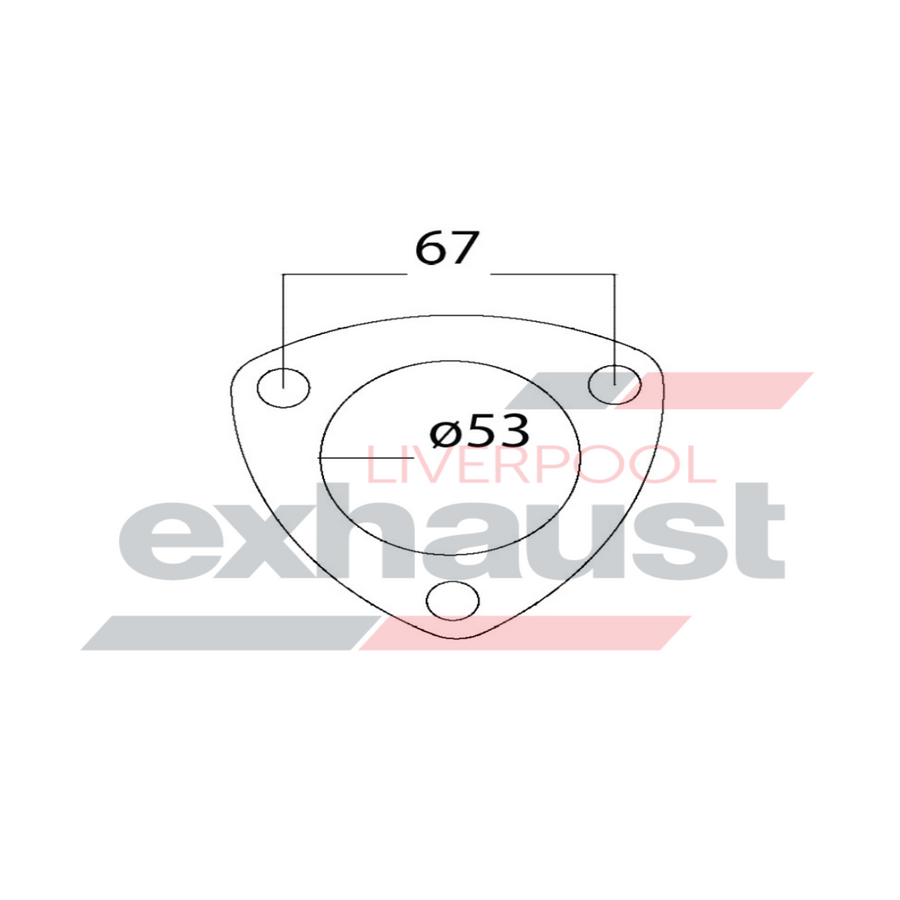 Hurricane - 3 Bolt Flange With 53mm Port Universal Gasket