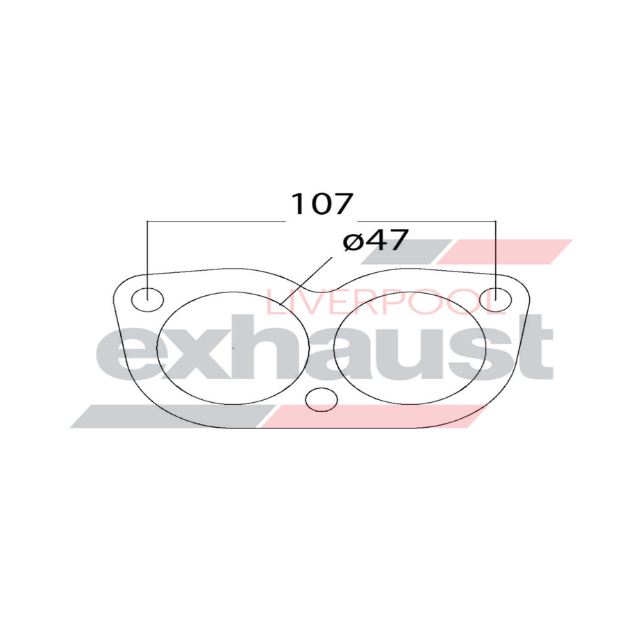Hurricane - 3 Bolt Flange With 47mm 2 Ports Universal Gasket