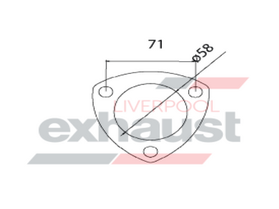 Hurricane - 3 Bolt Flange With 58mm Port Universal Gasket