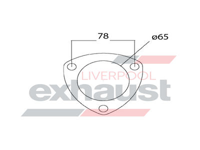 Hurricane - 3 Bolt Flange With 65mm Port Universal Gasket