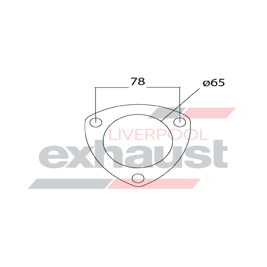 Hurricane - 3 Bolt Flange With 65mm Port Universal Gasket
