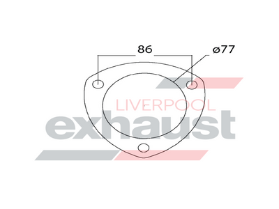 Hurricane - 3 Bolt Flange With 77mm Port