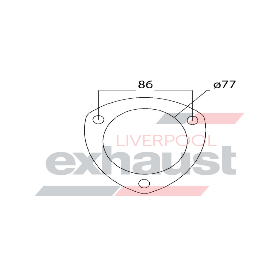 Hurricane - 3 Bolt Flange With 77mm Port