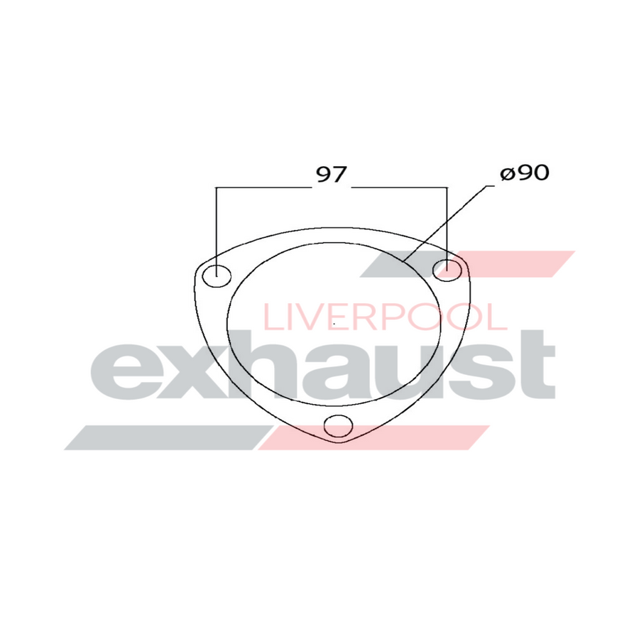Hurricane - 3 Bolt Flange With 90mm Port