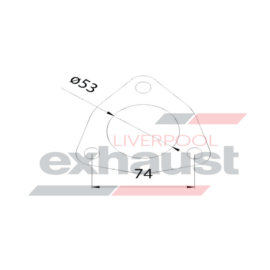 Hurricane - 3 Bolt Flange With 53mm Port