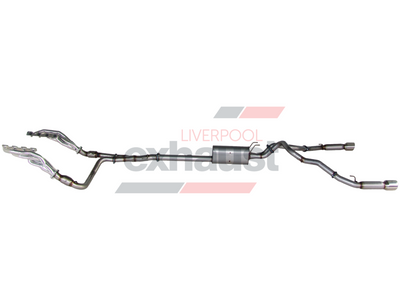 Dodge Ram DS Express/Laramie 1500 5.7lt V8 1 3/4" or 1 7/8" Header, Dual 3.0" - Single 3.5" - Dual 3.0" Full Exhaust System with 5.0" Tail Pipe Tips, Blue or Ceramic Coated