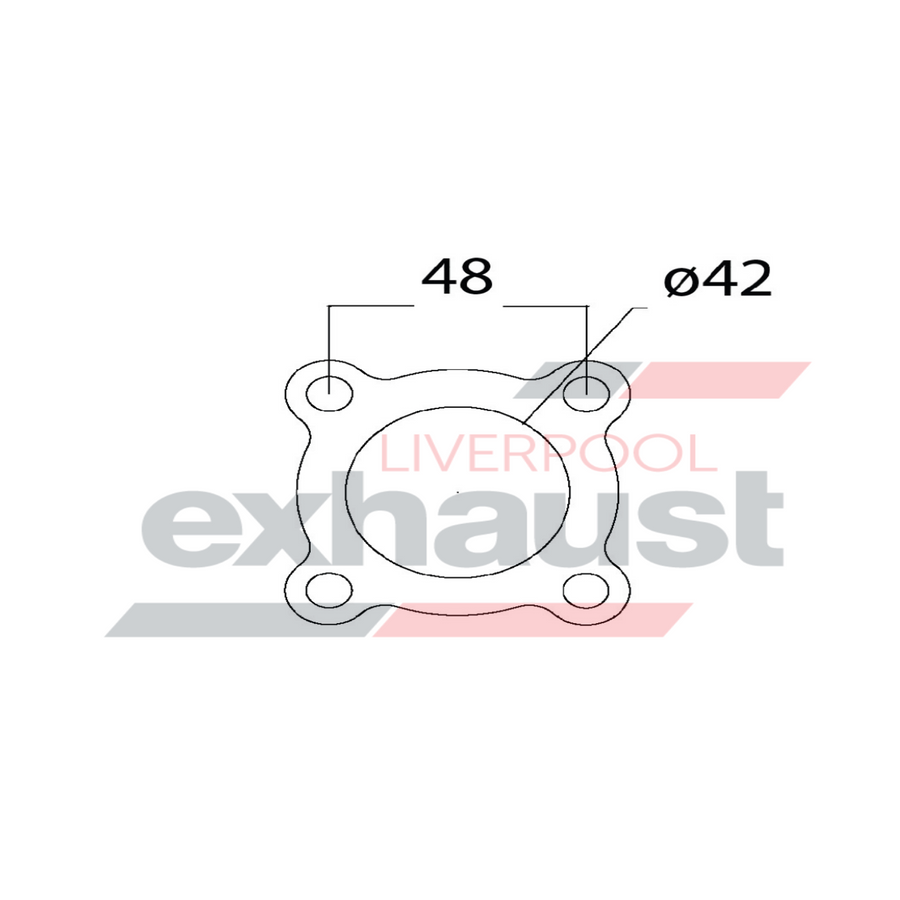 Hurricane - 4 Bolt Flange With 42mm Port Universal Gasket