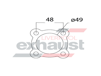 Hurricane - 4 Bolt Flange With 49mm Port Universal Gasket
