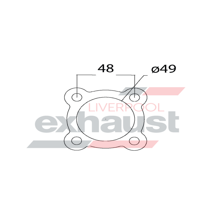 Hurricane - 4 Bolt Flange With 49mm Port Universal Gasket