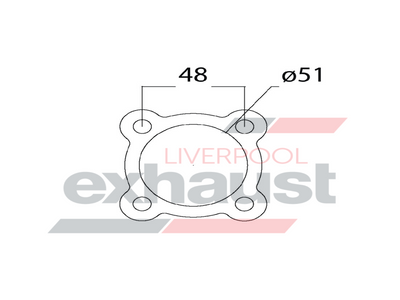 Hurricane - 4 Bolt Flange With 51mm Port Universal Gasket
