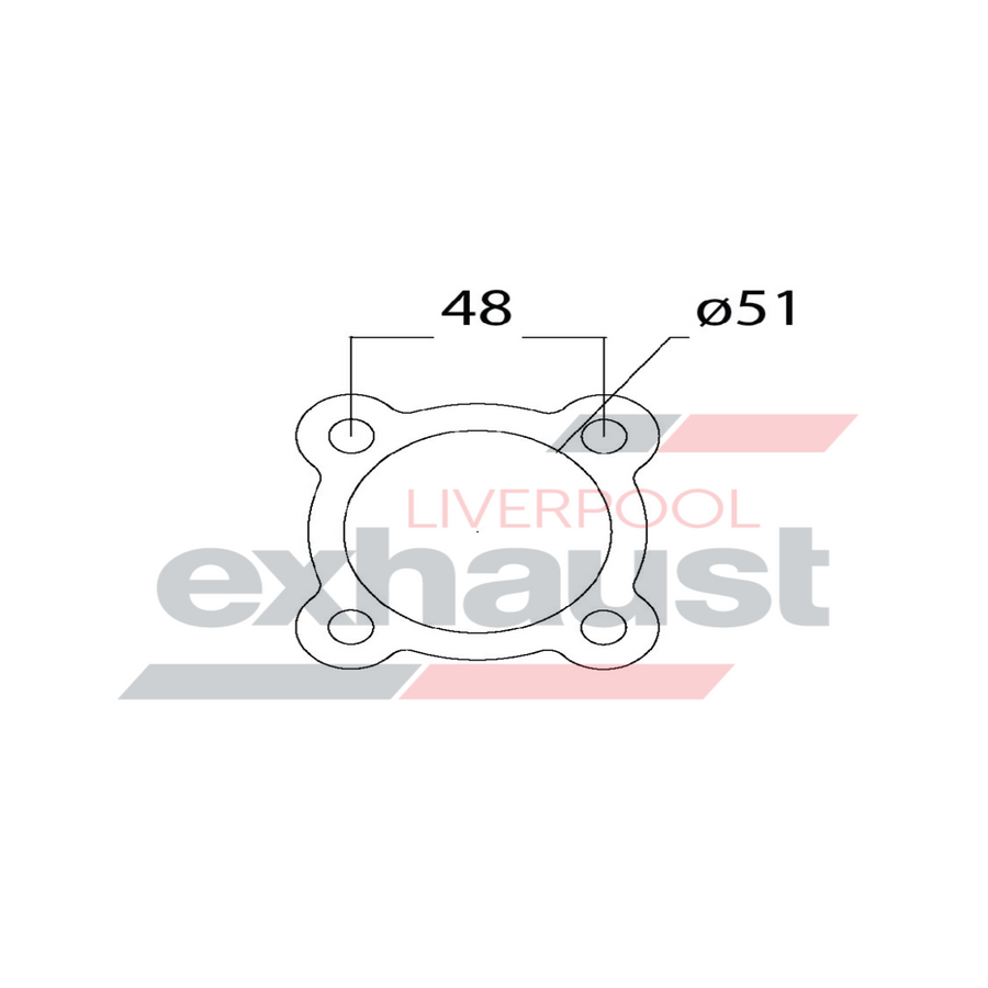 Hurricane - 4 Bolt Flange With 51mm Port Universal Gasket