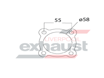 Hurricane - 4 Bolt Flange With 58mm Port Universal Gasket