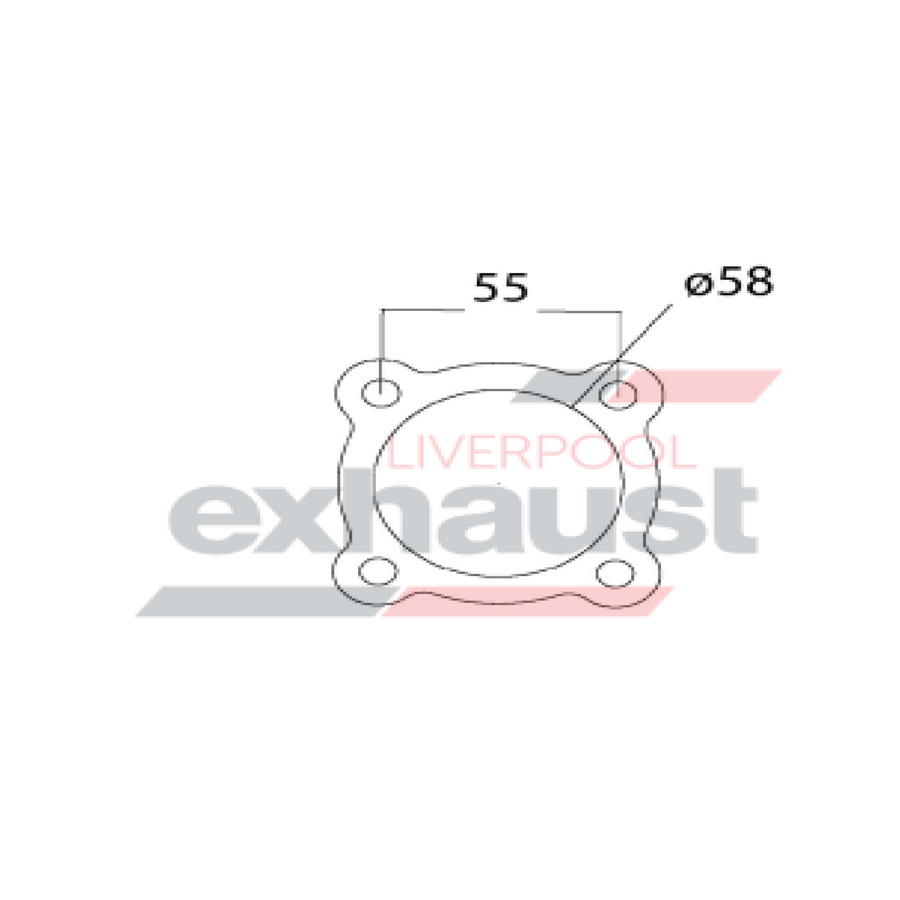 Hurricane - 4 Bolt Flange With 58mm Port Universal Gasket