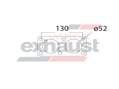 Hurricane - 6 Bolt Flange With 52mm 2 Ports Universal Gasket