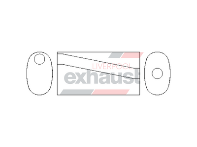 Hurricane - 210x125 Oval 2.25”x14” Offset Centre Straight Through Stainless Muffler
