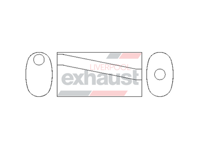 Hurricane - 210x125 Oval 2.5”x16” Offset Centre Straight Through Stainless Muffler