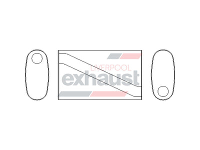 Hurricane - 255x120 Oval 2.5”x16” Offset Offset Straight Through Stainless Muffler