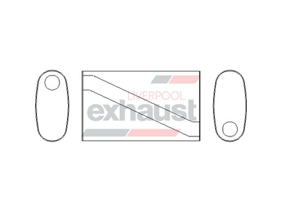 Hurricane - 255x120 Oval 2.5”x14” Offset Offset Straight Through Stainless Muffler