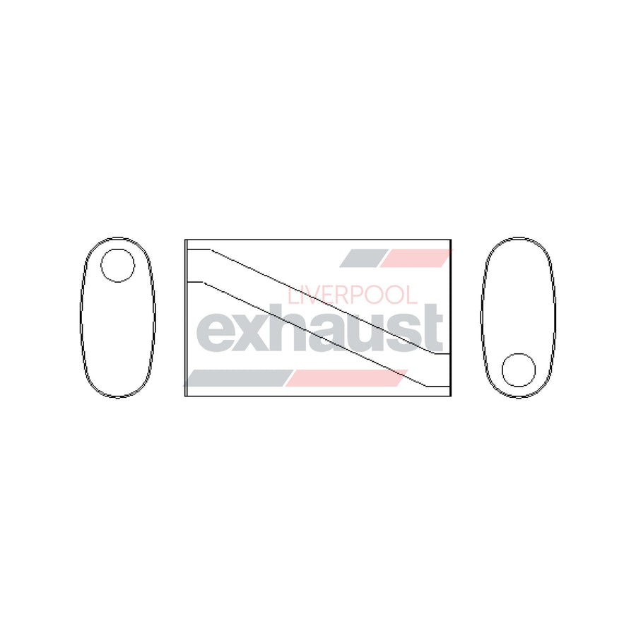 Hurricane - 255x120 Oval 3”x14” Offset Offset Straight Through Stainless Muffler