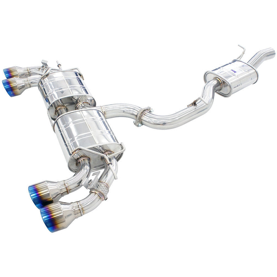 Invidia - R400 Valved Cat Back Exhaust w/Round Ti Tips - VW Golf R Mk7.5