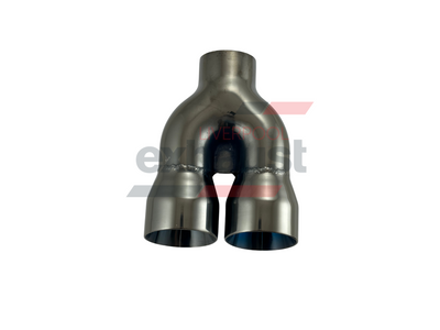 Hurricane - Stainless Steel Y-Piece Doubled Wall Bumper Straight 57mm x 76mm x 203mm Exhaust Tip