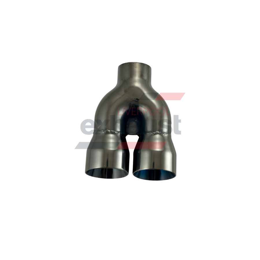 Hurricane - Stainless Steel Y-Piece Doubled Wall Bumper Straight 57mm x 76mm x 203mm Exhaust Tip