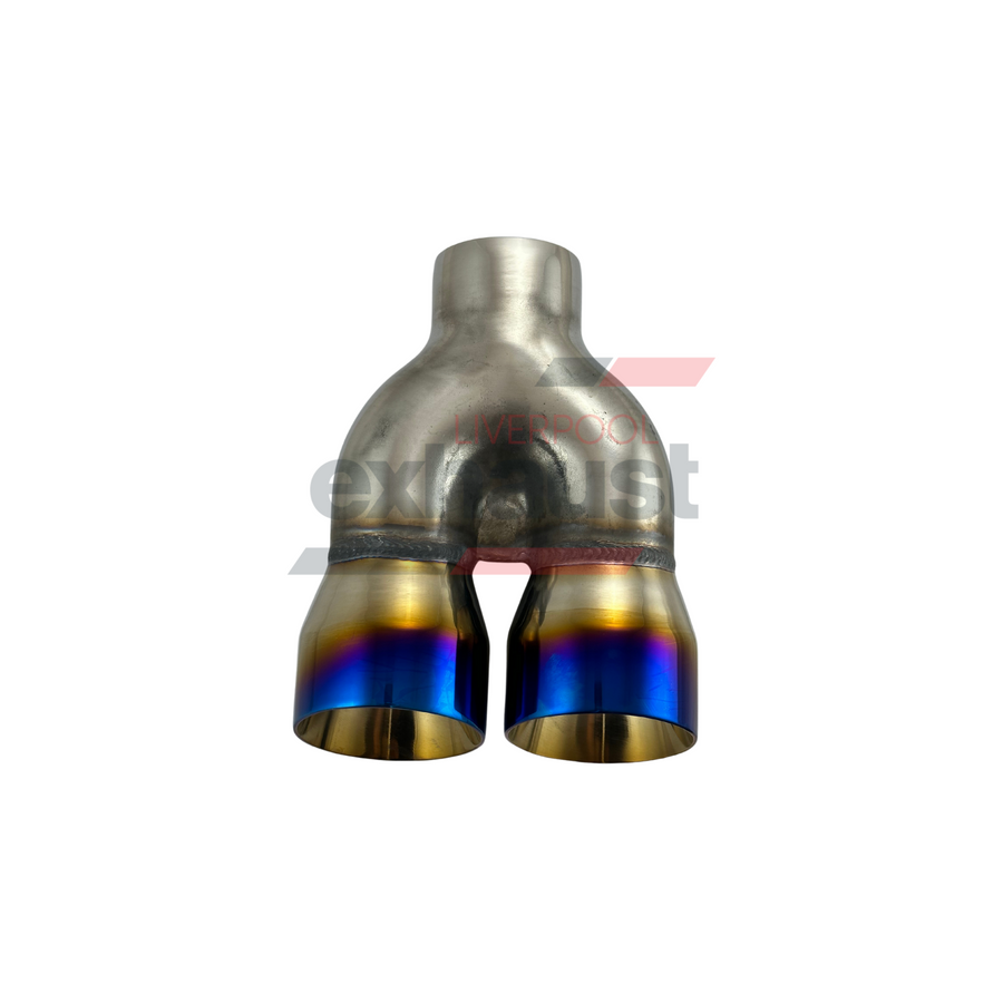 Hurricane - Stainless Steel Y-Piece Doubled Wall Bumper Straight 57mm x 76mm x 203mm Exhaust Tip