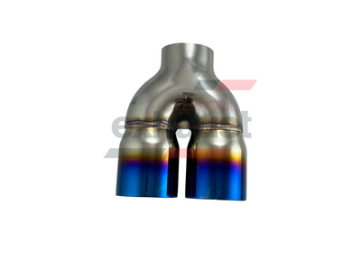 Hurricane - Stainless Steel Y-Piece Doubled Wall Bumper Straight 76mm x 89mm x 220mm Exhaust Tip