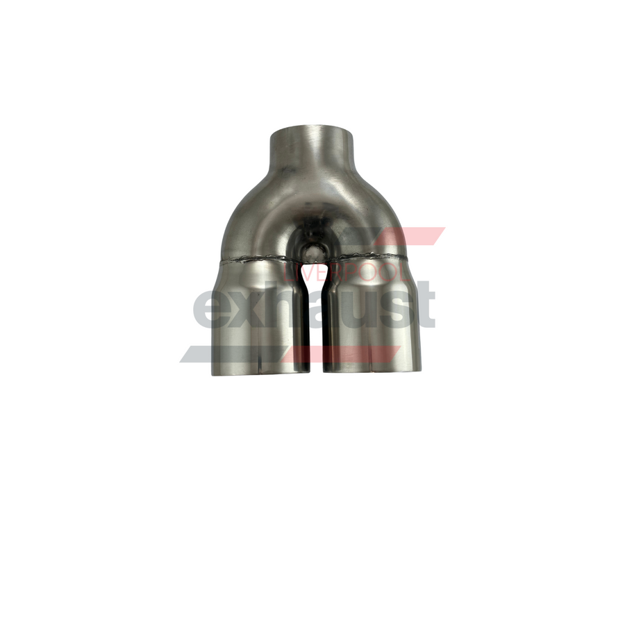 Hurricane - Stainless Steel Y-Piece Doubled Wall Bumper Straight 76mm x 89mm x 220mm Exhaust Tip