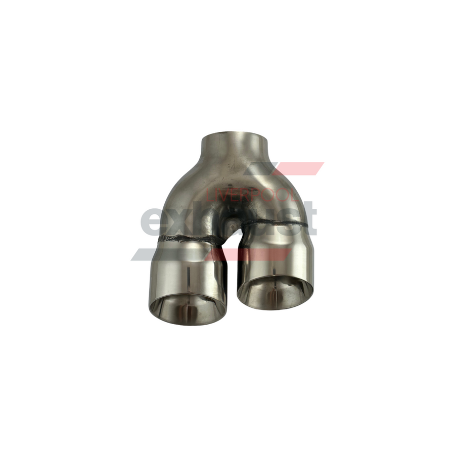 Hurricane - Stainless Steel Y-Piece Doubled Wall Bumper Cut Left 76mm x 89mm x 220mm Exhaust Tip