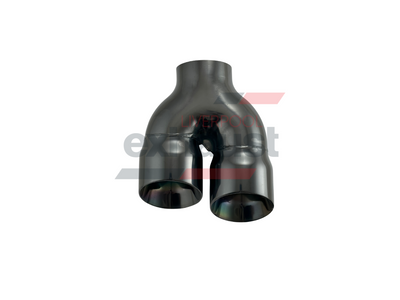 Hurricane - Stainless Steel Y-Piece Doubled Wall Bumper Cut Right 76mm x 89mm x 220mm Exhaust Tip