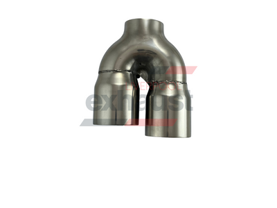 Hurricane - Stainless Steel Y-Piece Doubled Wall Bumper Cut Left/Right 76mm x 89mm x 220mm Exhaust Tip