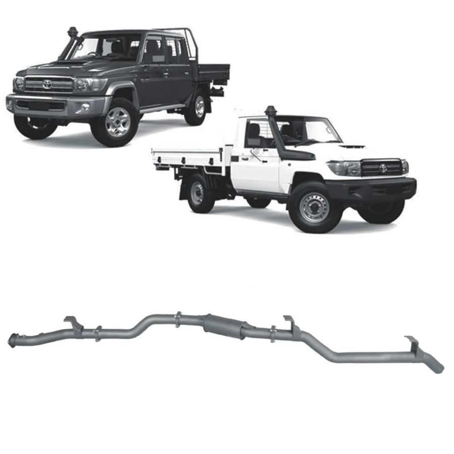 Redback - 4x4 Extreme Duty Exhaust for Toyota Landcruiser 79 Series with Auxiliary Fuel Tank (11/2016 onwards)