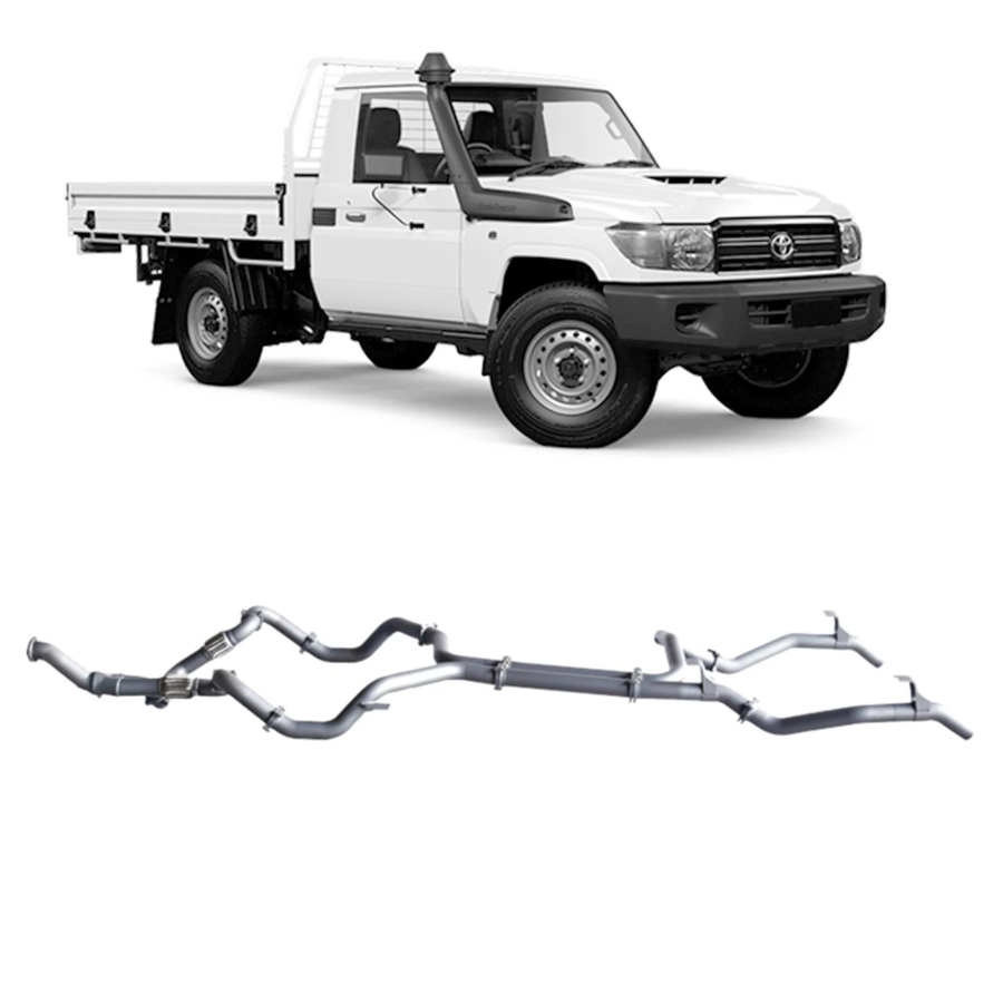 Redback - 4x4 Extreme Duty Twin Exhaust for Toyota Landcruiser 79 Series Double Cab (10/2012 - 10/2016)