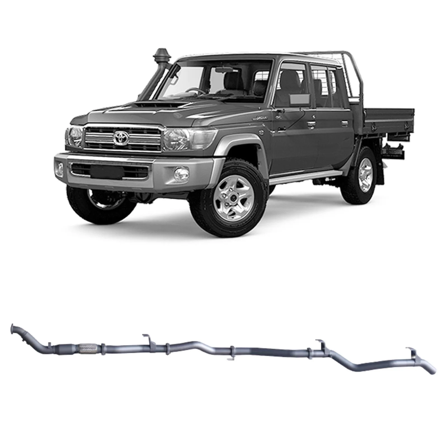 Redback - 4x4 Extreme Duty Exhaust for Toyota Landcruiser 79 Series Double Cab with Auxiliary Fuel Tank (01/2012 - 10/2016)