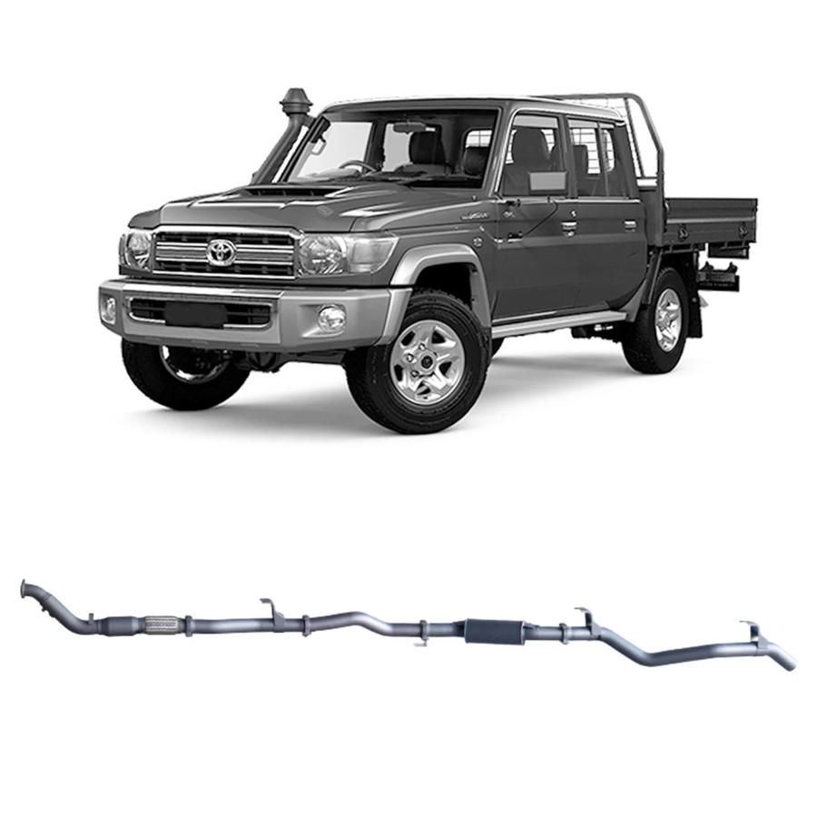 Redback - 4x4 Extreme Duty Exhaust for Toyota Landcruiser 79 Series Double Cab with Auxiliary Fuel Tank (01/2012 - 10/2016)