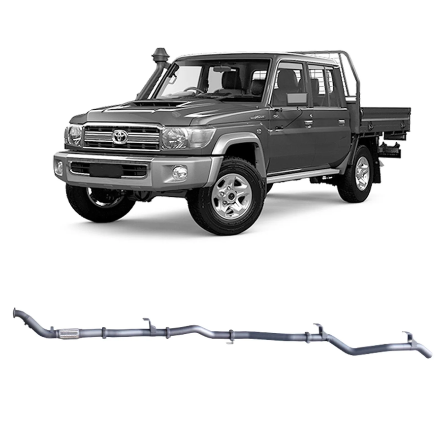 Redback - 4x4 Extreme Duty Exhaust for Toyota Landcruiser 79 Series Double Cab with Auxiliary Fuel Tank (01/2012 - 10/2016)